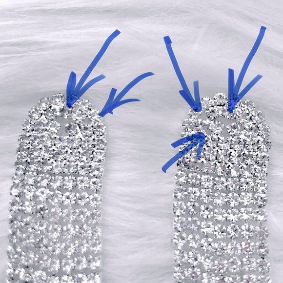 💜10/$25💜NEW Long Silver Rhinestone Drop Earrings - Picture 7 of 8